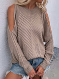 Load image into Gallery viewer, Shoulder Cut-Out Knit Sweater