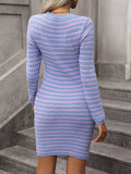 Load image into Gallery viewer, Fashionably Educated Striped Knit Mini Dress - Purple