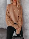 Load image into Gallery viewer, Braided Sleeve Knit Sweater - Khaki